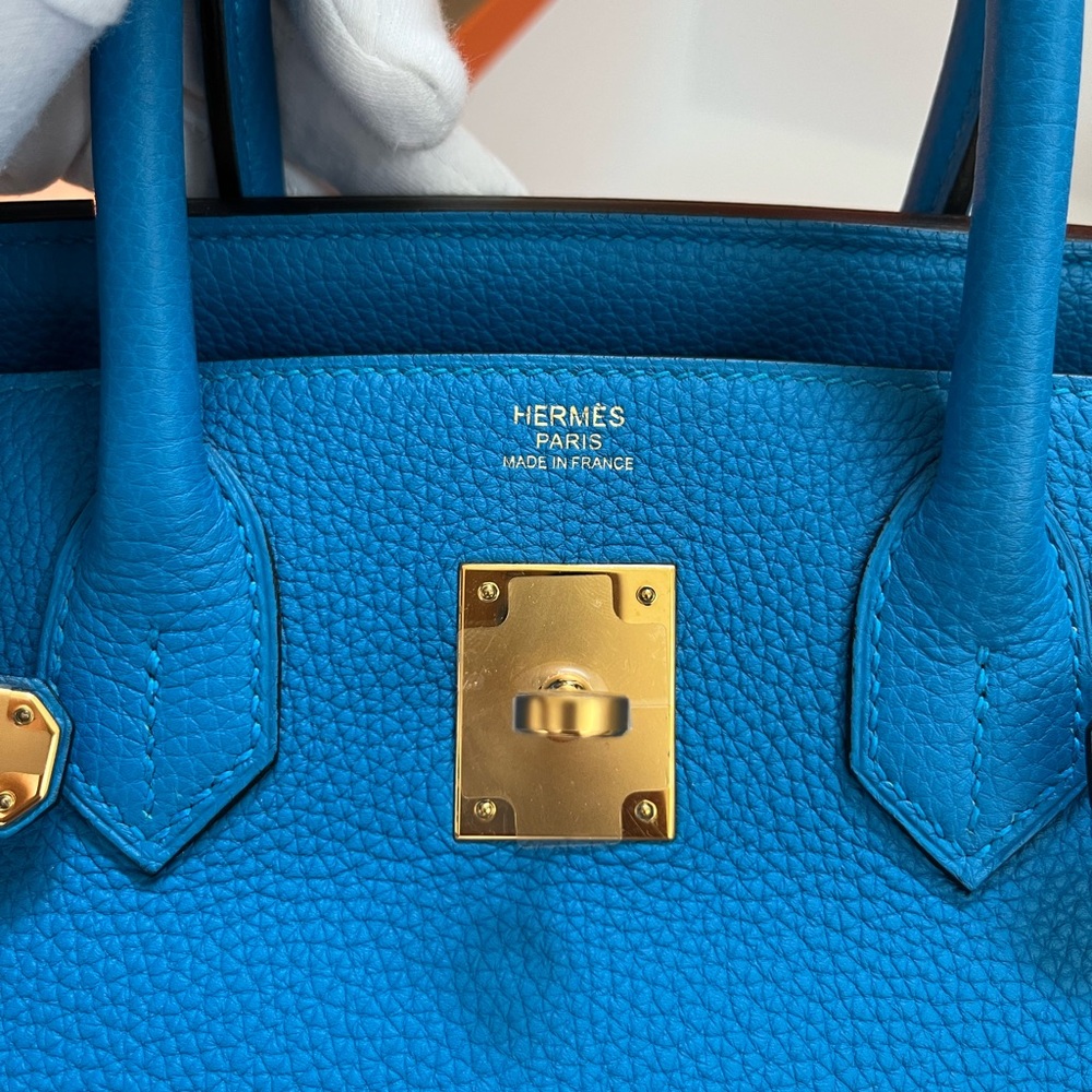 100% authentic Hermes birkin 30 blue hydra togo GHW - Picture 6 of 15